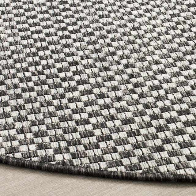 Safavieh Courtyard 10'-0" x 10'-0" Rug in Black / Light Grey