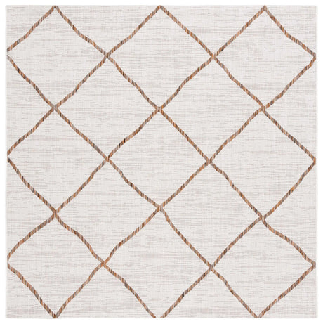 Safavieh Courtyard 6'-7" x 6'-7" Rug in Ivory / Brown
