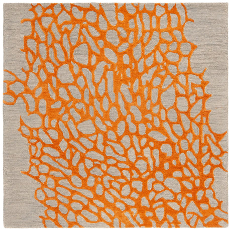 Safavieh Blossom 6'-0" x 6'-0" Rug in Grey / Orange