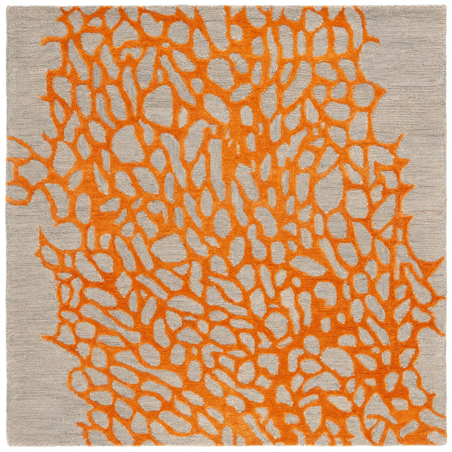 Safavieh Blossom 6'-0" x 6'-0" Rug in Grey / Orange