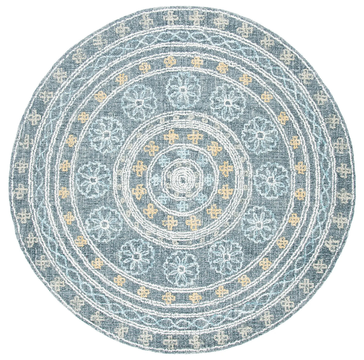 Safavieh Blossom 6'-0" x 6'-0" Rug in Charcoal / Yellow