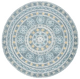 Safavieh Blossom 6'-0" x 6'-0" Rug in Charcoal / Yellow