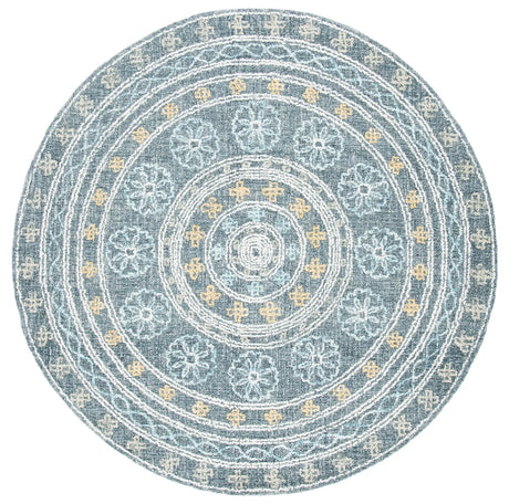 Safavieh Blossom 6'-0" x 6'-0" Rug in Charcoal / Yellow