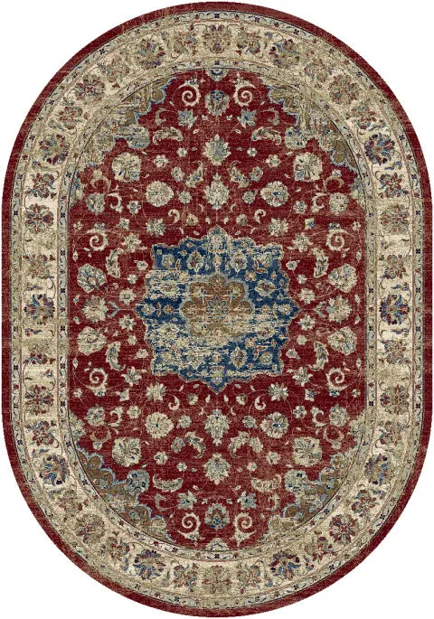 Dynamic Rugs Ancient Garden 57559 Red/Ivory Rugs - Oval
