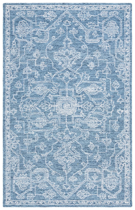 Safavieh Micro-Loop 4'-0" x 6'-0" Rug in Blue / Ivory