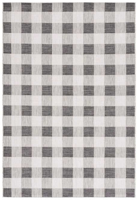 Safavieh Courtyard 4'-0" x 5'-7" Rug in Grey / Dark Grey