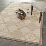 Safavieh Courtyard 4'-0" x 5'-7" Rug in Dark Beig / Beige