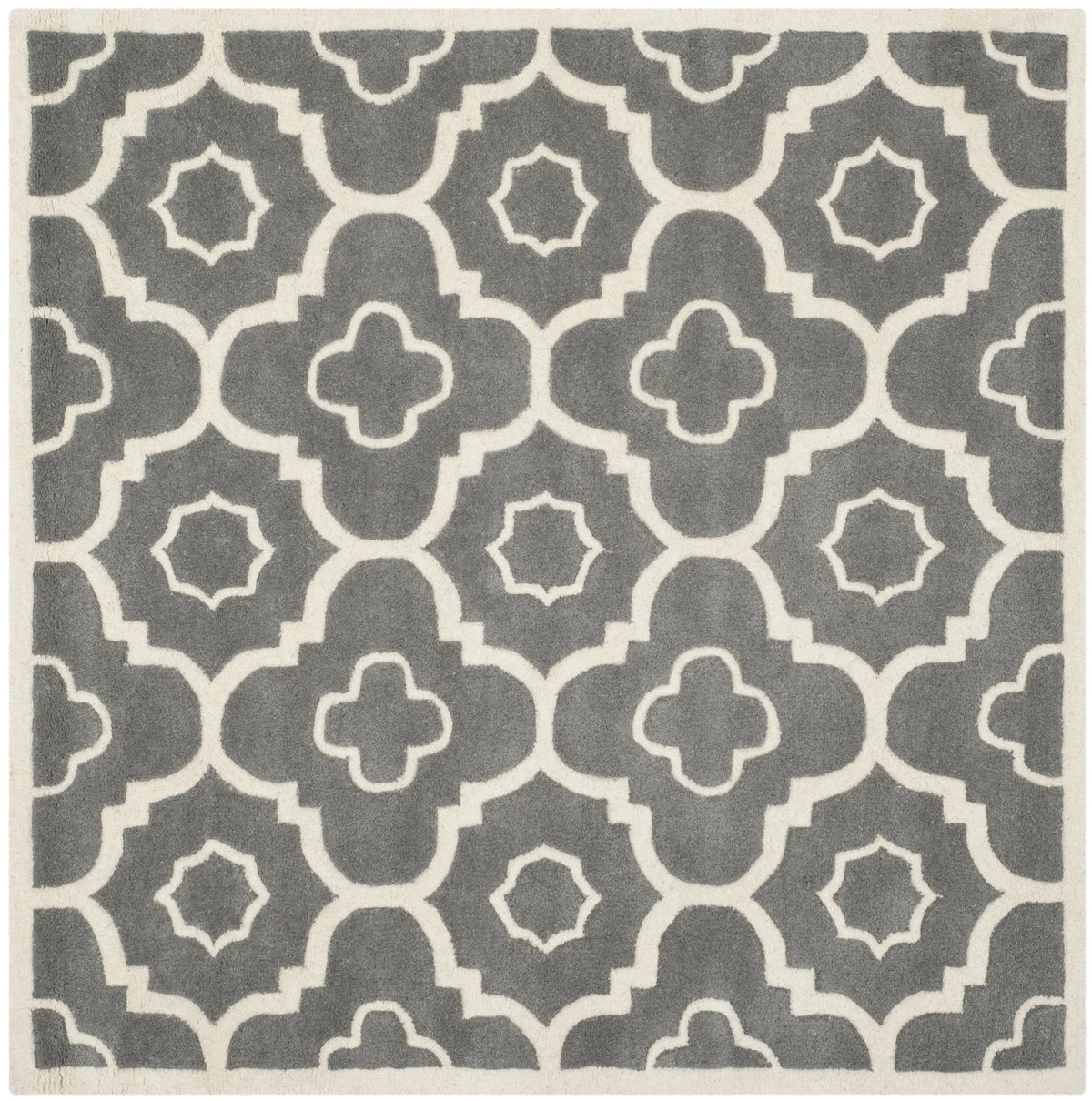 Safavieh Chatham 5'-0" x 5'-0" Rug in Dark Grey / Ivory