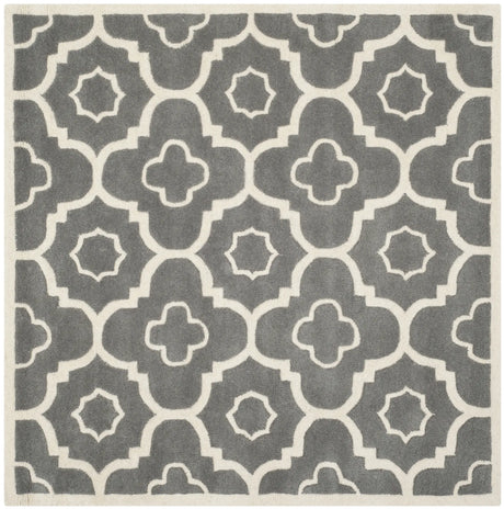 Safavieh Chatham 5'-0" x 5'-0" Rug in Dark Grey / Ivory