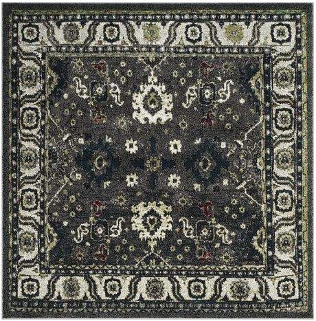 Safavieh Vintage Hamadan 6'-7" x 6'-7" Rug in Dark Grey / Ivory
