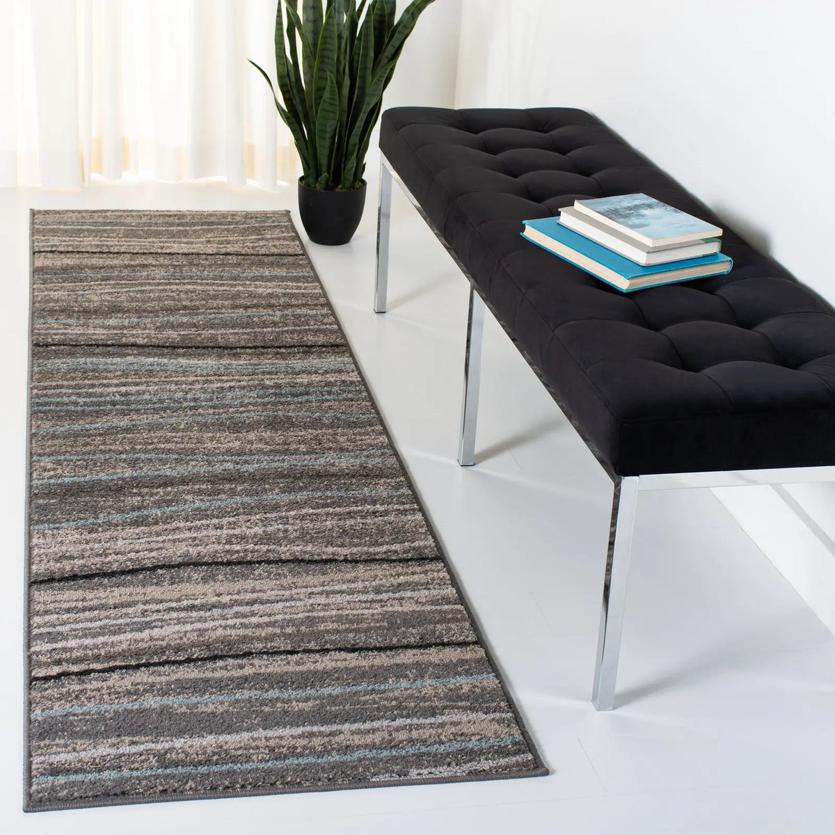 Safavieh Amsterdam 2'-3" x 8'-0" Rug in Silver / Beige
