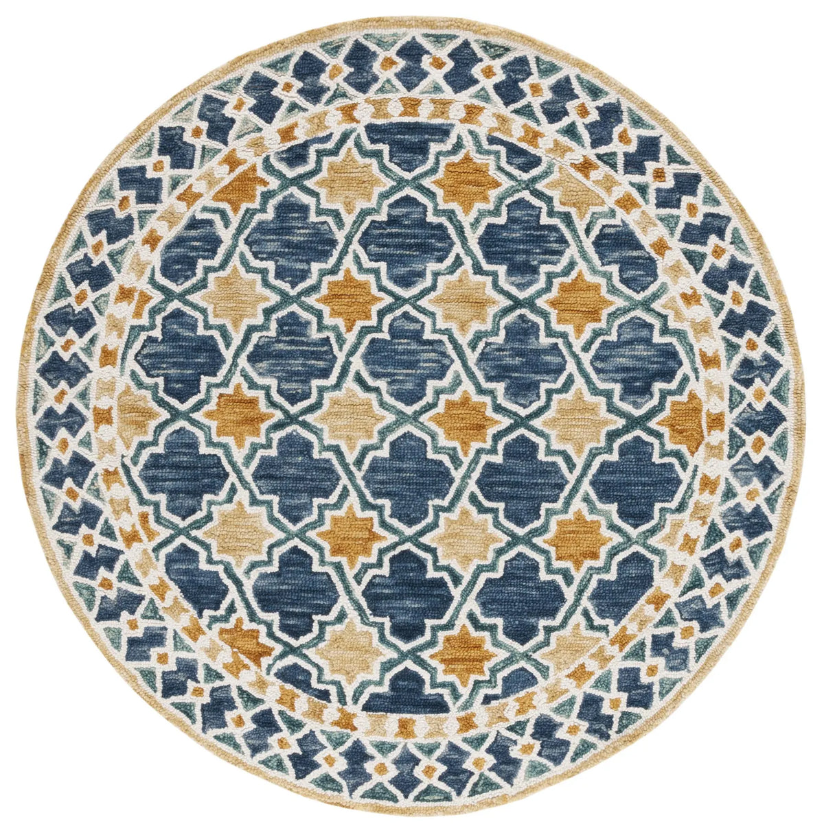 Safavieh Aspen 5'-0" x 5'-0" Rug in Navy / Yellow