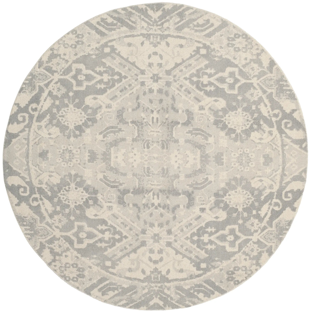 Safavieh Restoration Vintage 6'-0" x 6'-0" Rug in Light Grey / Ivory