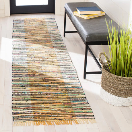 Safavieh Rag Rug 2'-3" x 9'-0" Rug in Rust / Gold