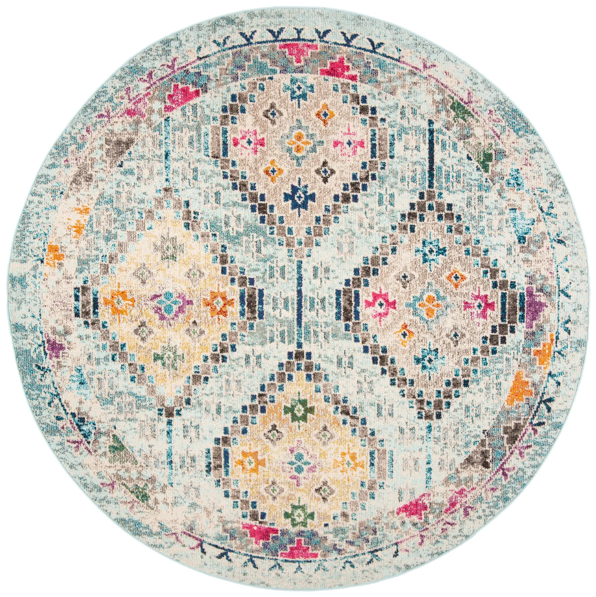 Safavieh Madison 5'-0" x 5'-0" Rug in Blue / Yellow