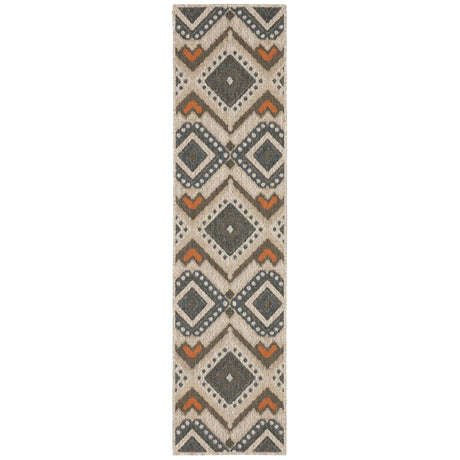 Oriental Weavers Sphinx Latitude 2X Grey / Orange Rugs - runner