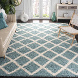 Safavieh Sgd-Dallas Shag 10'-0" x 14'-0" Rug in Seafoam / Ivory