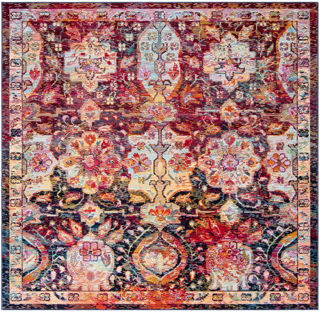 Safavieh Crystal 7'-0" x 7'-0" Rug in Navy / Orange