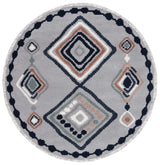 Safavieh Marrakesh 6'-7" x 6'-7" Rug in Grey / Blue Rust