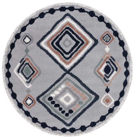 Safavieh Marrakesh 6'-7" x 6'-7" Rug in Grey / Blue Rust