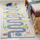 Safavieh Kids Playhouse 200 2'-2" x 6'-0" Rug in Beige / Green
