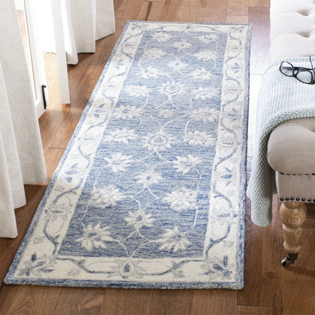 Safavieh Micro-Loop 2'-3" x 7'-0" Rug in Blue / Ivory