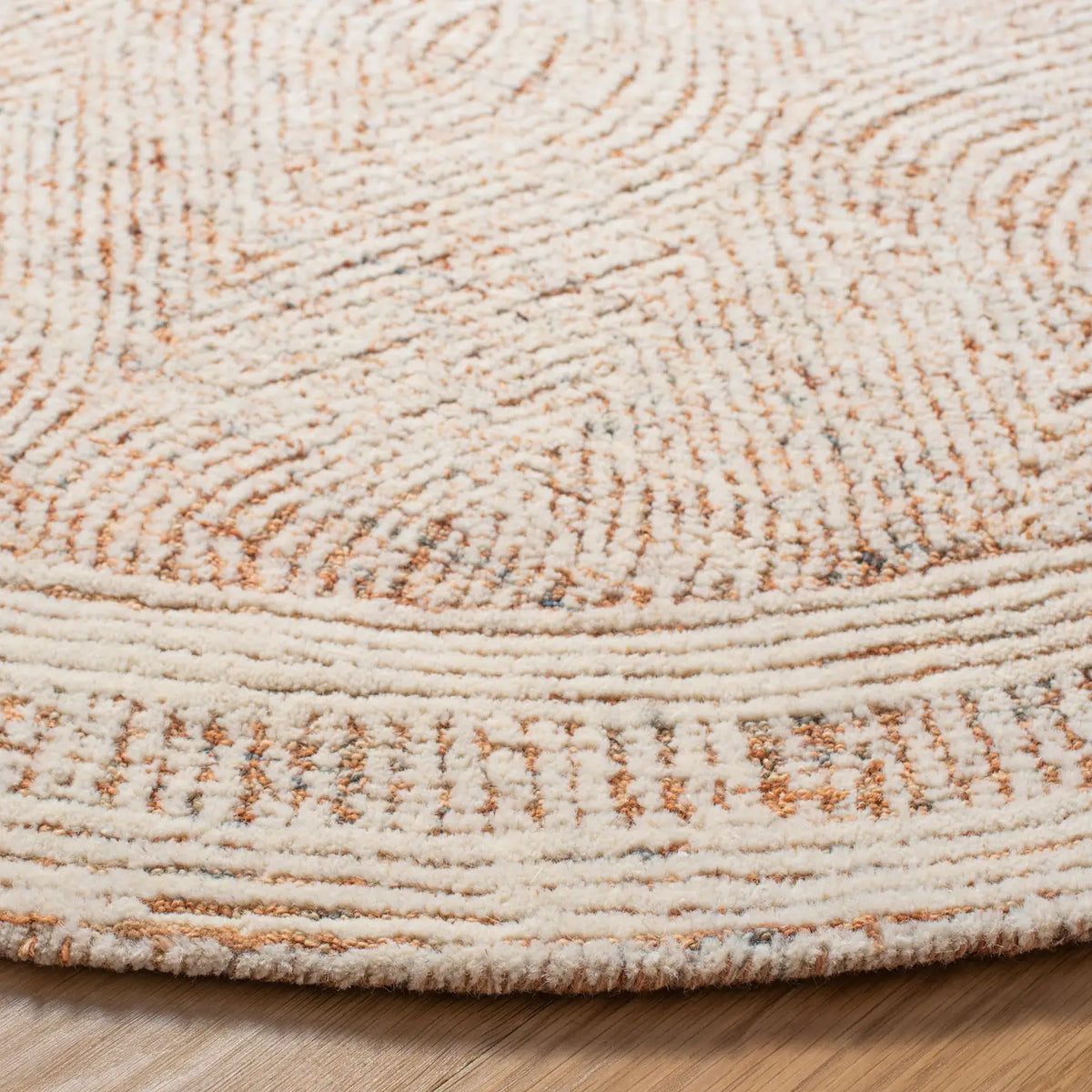 Safavieh Abstract 6'-0" x 6'-0" Rug in Ivory / Rust