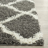 Safavieh Sgd-Dallas Shag 2'-3" x 10'-0" Rug in Dark Grey / Ivory