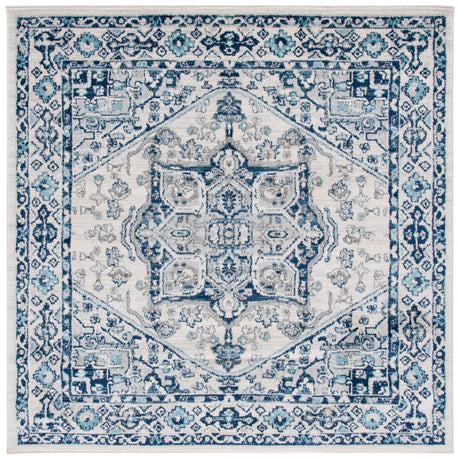 Safavieh Tulum 6'-7" x 6'-7" Rug in Ivory / Blue