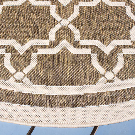 Safavieh Courtyard 6'-7" x 6'-7" Rug in Brown / Bone