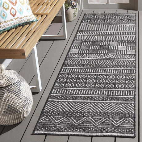 Safavieh Beach House 2'-2" x 10'-0" Rug in Charcoal / Grey
