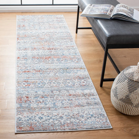 Safavieh Amelia 2'-3" x 8'-0" Rug in Grey / Rust