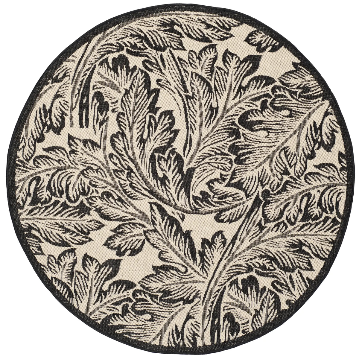 Safavieh Courtyard 5'-3" x 5'-3" Rug in Sand / Black