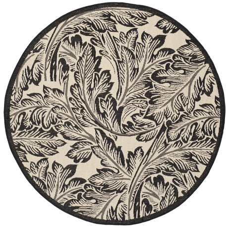 Safavieh Courtyard 5'-3" x 5'-3" Rug in Sand / Black