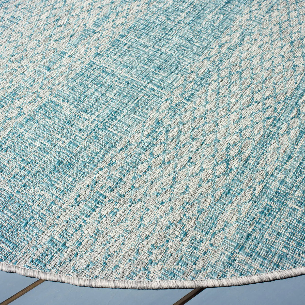 Safavieh Courtyard 6'-7" x 6'-7" Rug in Light Grey / Aqua