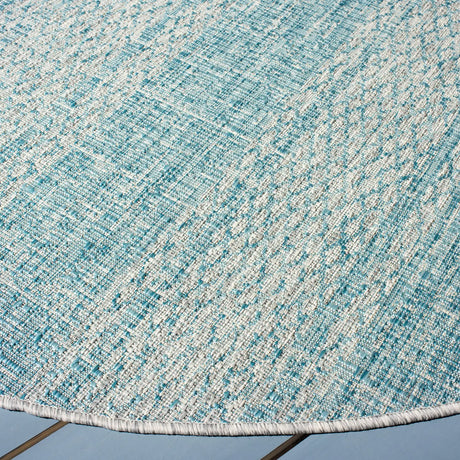 Safavieh Courtyard 6'-7" x 6'-7" Rug in Light Grey / Aqua