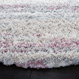 Safavieh Fontana Shag  800 5'-3" x 5'-3" Rug in Ivory / Pink