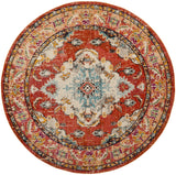 Safavieh Monaco 6'-7" x 6'-7" Rug in Orange / Light Blue