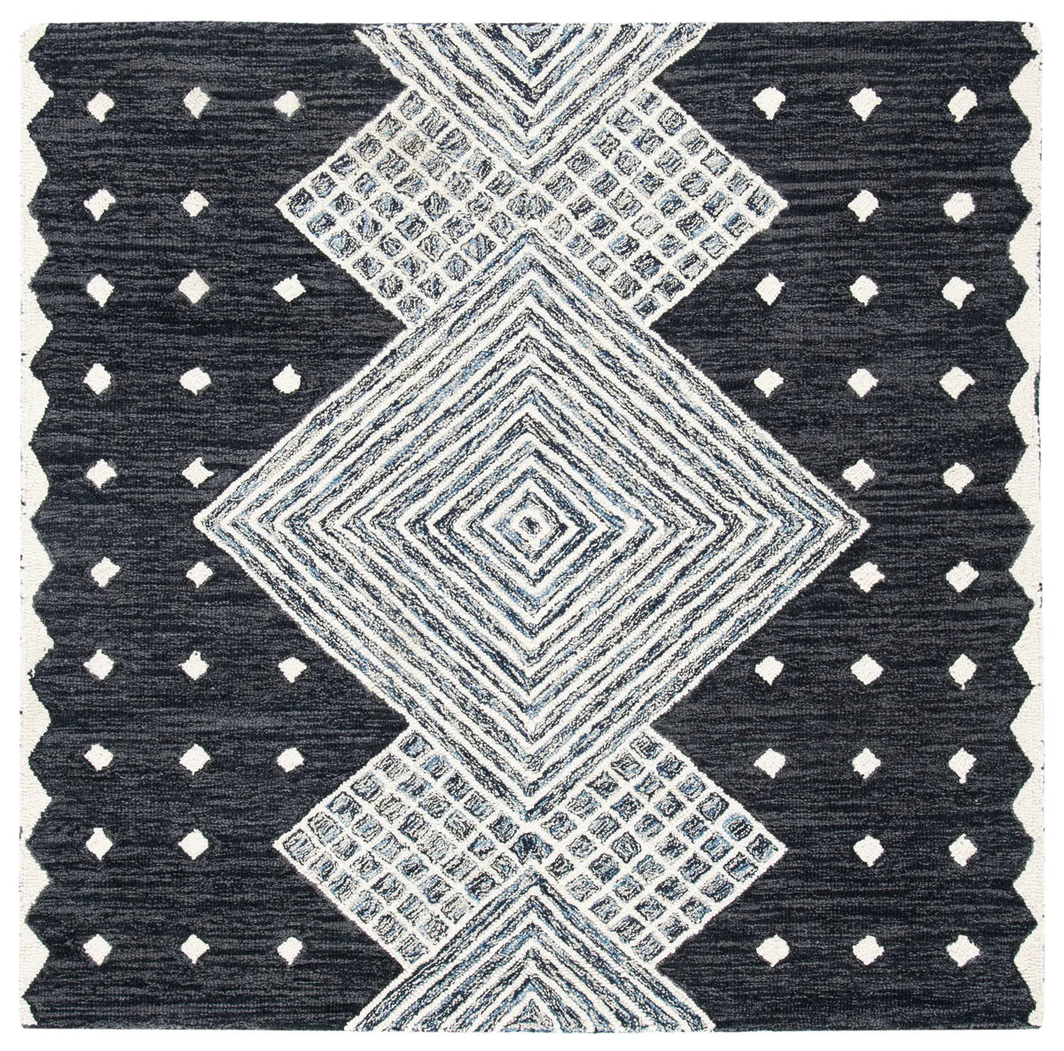 Safavieh Micro-Loop 5'-0" x 5'-0" Rug in Charcoal / Ivory