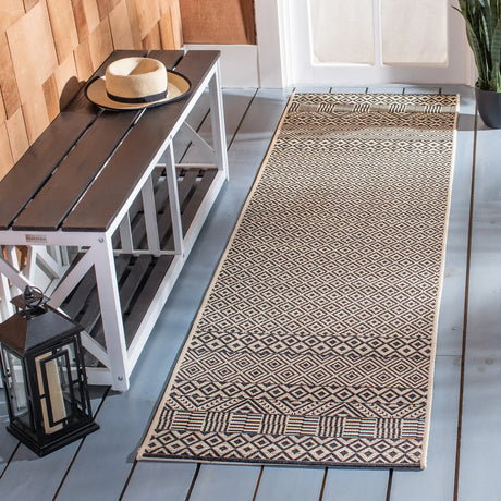 Safavieh Courtyard 2'-3" x 8'-0" Rug in Beige / Black