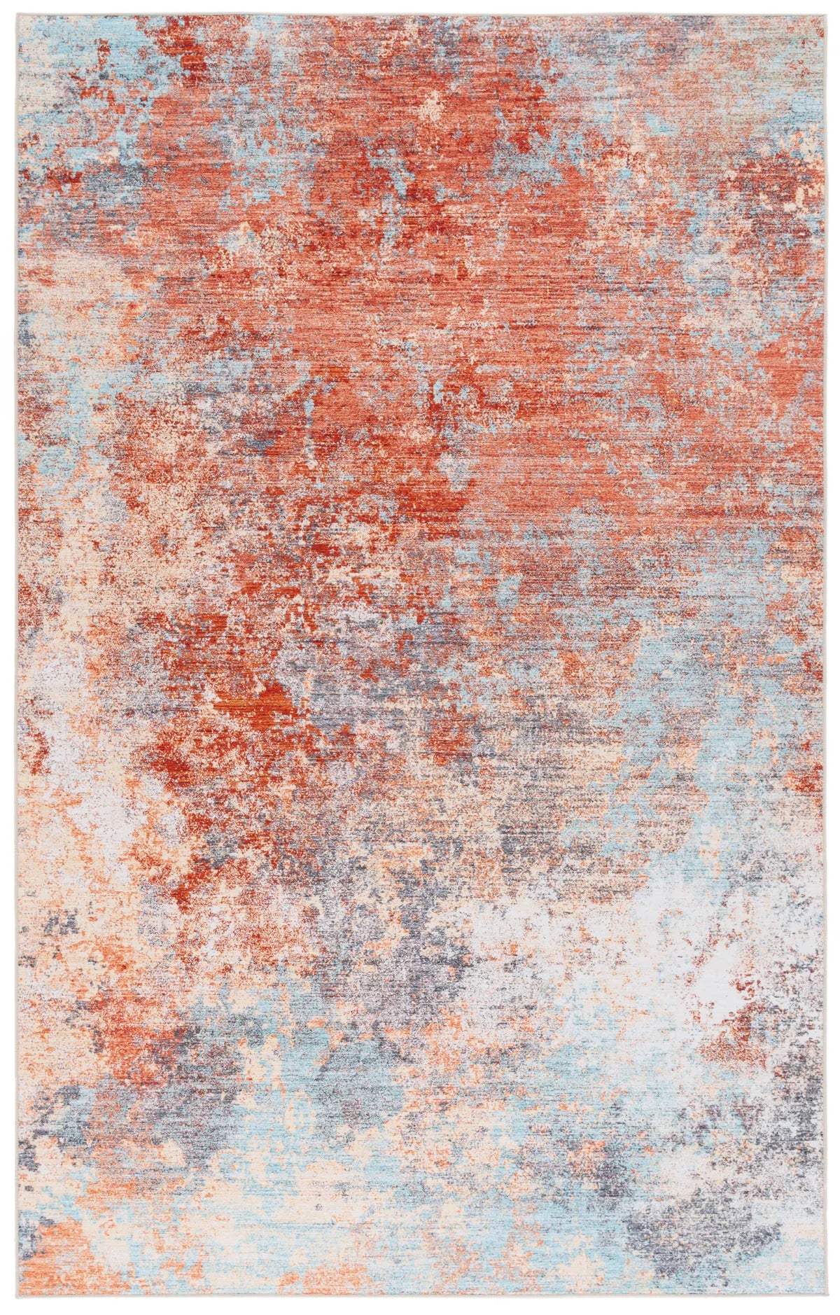 Safavieh Tacoma 4'-0" x 6'-0" Rug in Rust / Aqua