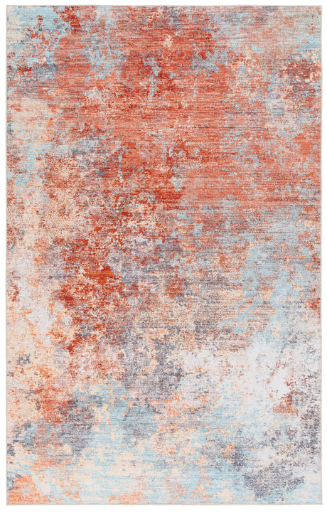 Safavieh Tacoma 4'-0" x 6'-0" Rug in Rust / Aqua