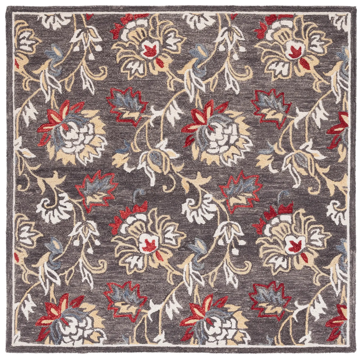 Safavieh Blossom 6'-0" x 6'-0" Rug in Dark Grey / Yellow
