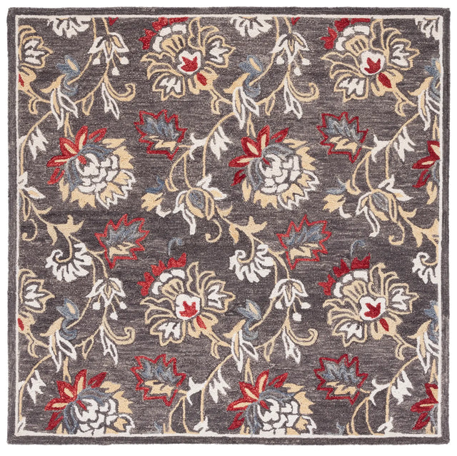 Safavieh Blossom 6'-0" x 6'-0" Rug in Dark Grey / Yellow