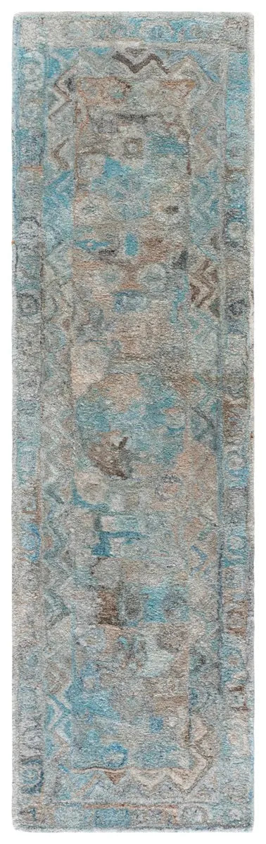 Safavieh Anatolia 2'-3" x 8'-0" Rug in Light Blue / Brown