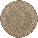 Safavieh Courtyard 5'-3" x 5'-3" Rug in Brown / Natural