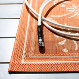 Safavieh Courtyard 4'-0" x 5'-7" Rug in Rust / Sand