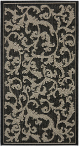 Safavieh Courtyard 2'-0" x 3'-7" Rug in Black / Sand