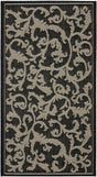 Safavieh Courtyard 2'-0" x 3'-7" Rug in Black / Sand
