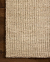 Loloi Elma ELM-01 Contemporary Hand Woven Natural Rug - corner on wood